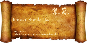 Nacsa Renáta névjegykártya